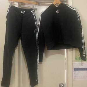 ADIDAS JOGGERS AND CROP HOODIE